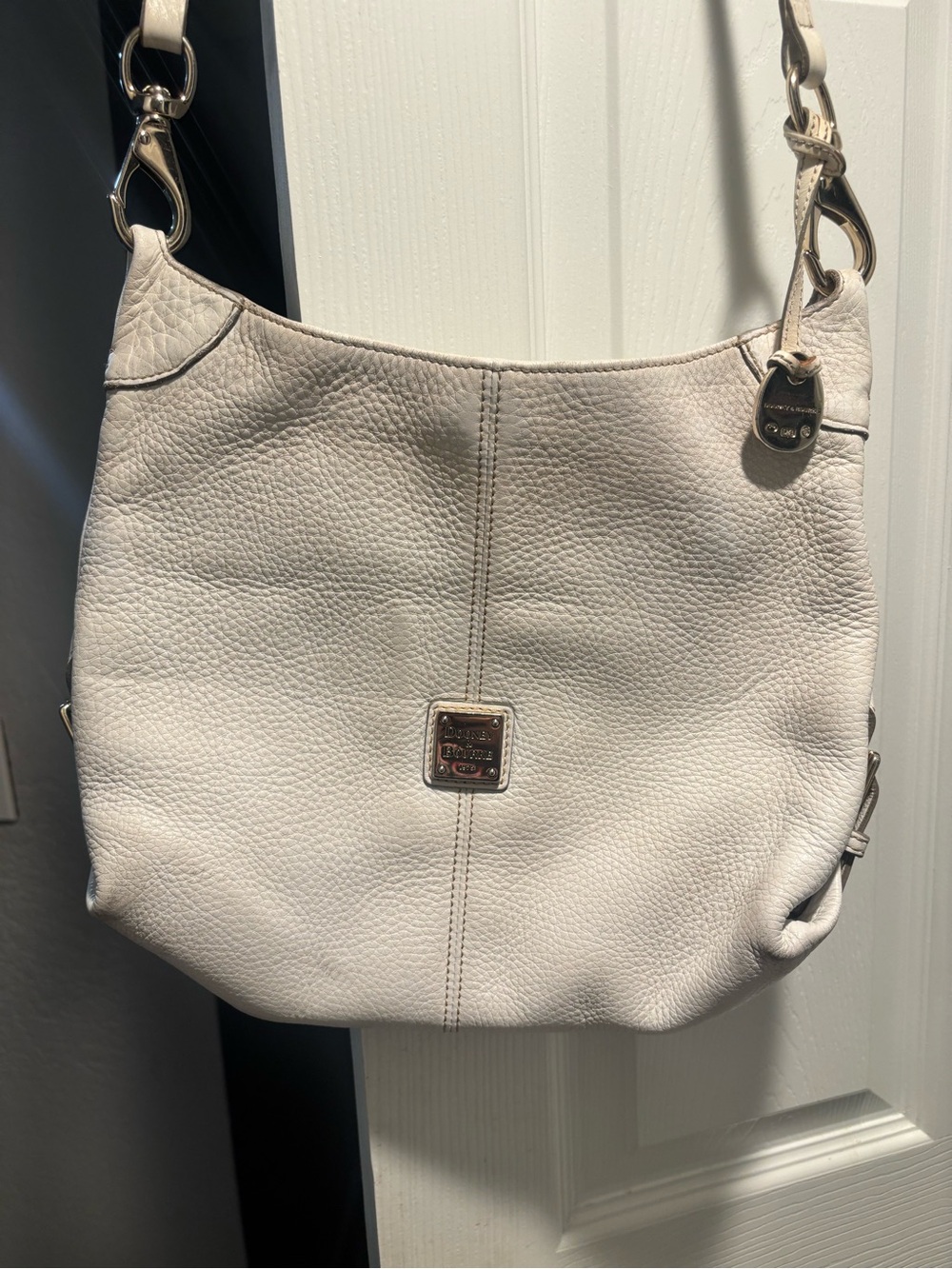 Dooney & Bourke Off-White Pebbled Leather Shoulder Bag